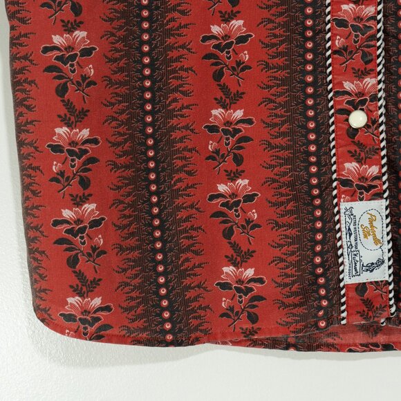 Panhandle Slim Western Shirt Cowgirl Pearl Button Red Black Goth Handkerchief - Picture 11 of 12